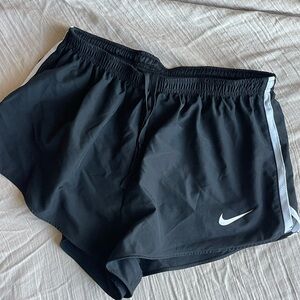 Nike Women's Black and White Athletic Shorts